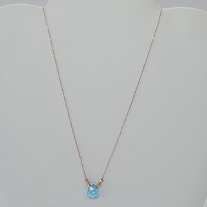 Rose gold crystal drop necklace